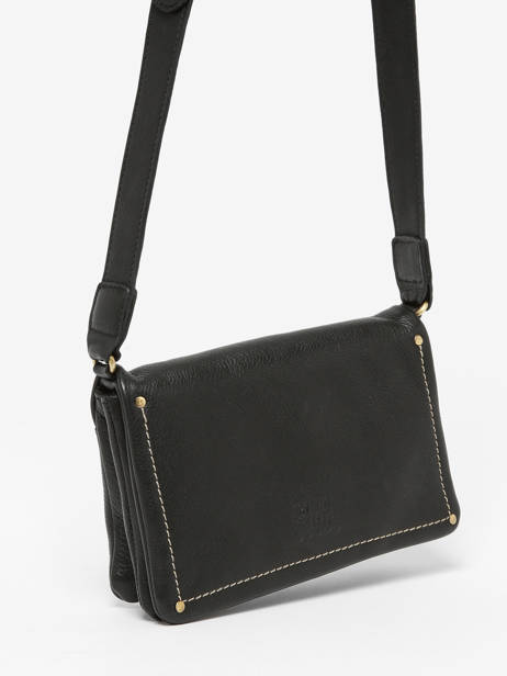 Sac BandouliÃ¨re Boston Cuir Basilic pepper Noir boston BBOS02 vue secondaire 2