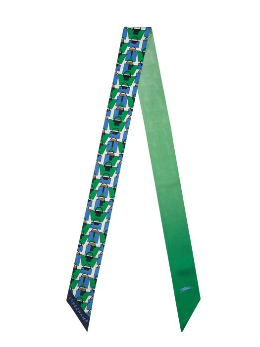 Longchamp Soie unie Foulard Vert