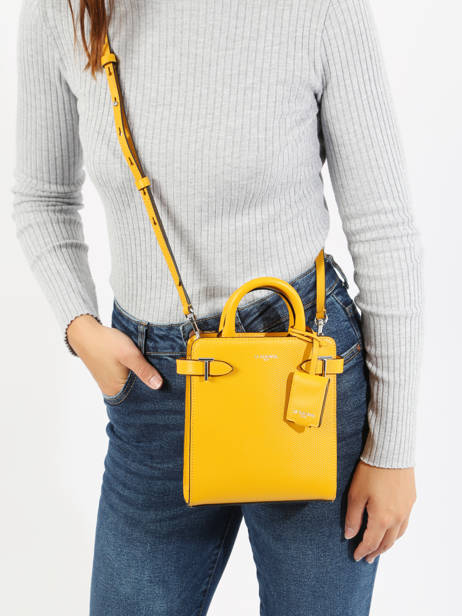 Sac BandouliÃ¨re Vertical Emilie Cuir Le tanneur Jaune emily TEMI1A00 vue secondaire 1