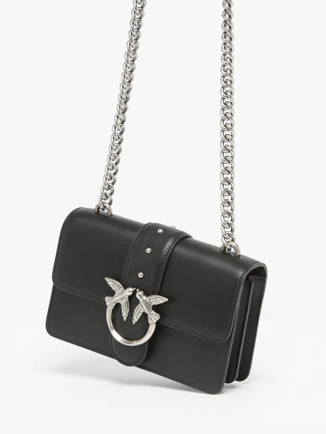 Sac BandouliÃ¨re Love Bag Icon Cuir Pinko Noir love bag icon A0F1 vue secondaire 2