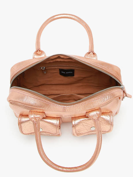 Sac BandouliÃ¨re Vintage Cuir Paul marius Rose vintage LEDANDYS vue secondaire 3