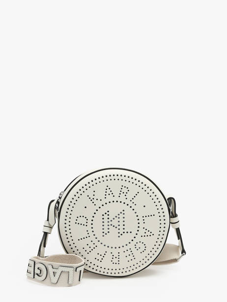 Sac BandouliÃ¨re K Circle Cuir Karl lagerfeld Blanc k circle 231W3054