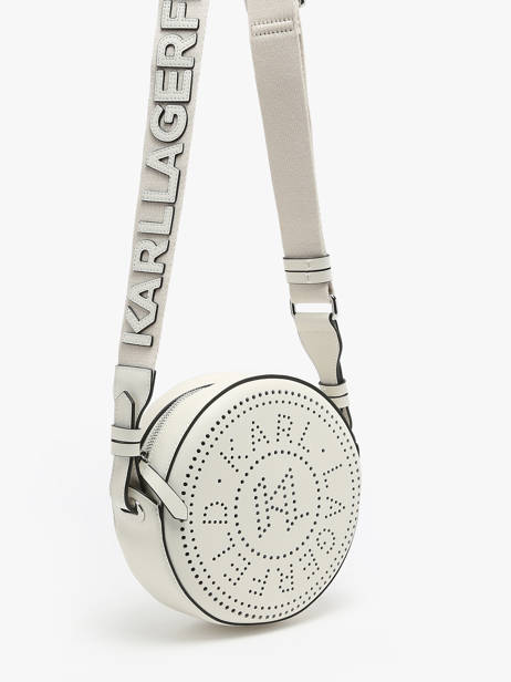 Sac BandouliÃ¨re K Circle Cuir Karl lagerfeld Blanc k circle 231W3054 vue secondaire 2