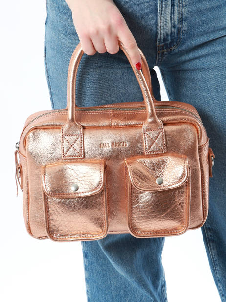 Sac BandouliÃ¨re Vintage Cuir Paul marius Rose vintage LEDANDYS vue secondaire 1