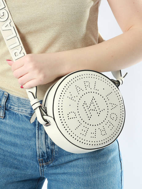 Sac BandouliÃ¨re K Circle Cuir Karl lagerfeld Blanc k circle 231W3054 vue secondaire 1