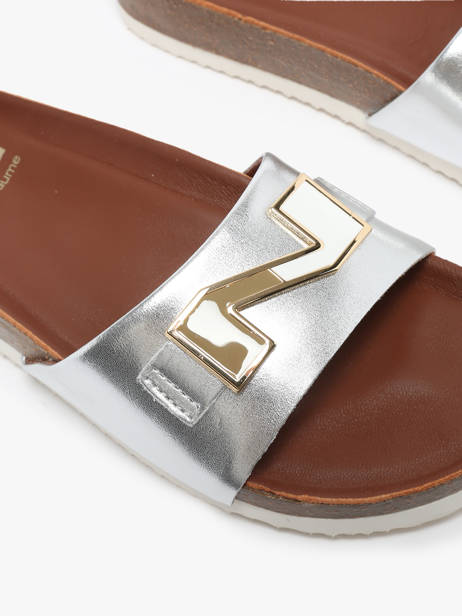 Mules En Cuir Nathan baume Argent women 241N70 vue secondaire 1