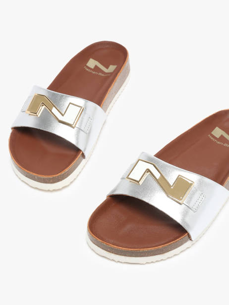 Mules En Cuir Nathan baume Argent women 241N70 vue secondaire 3