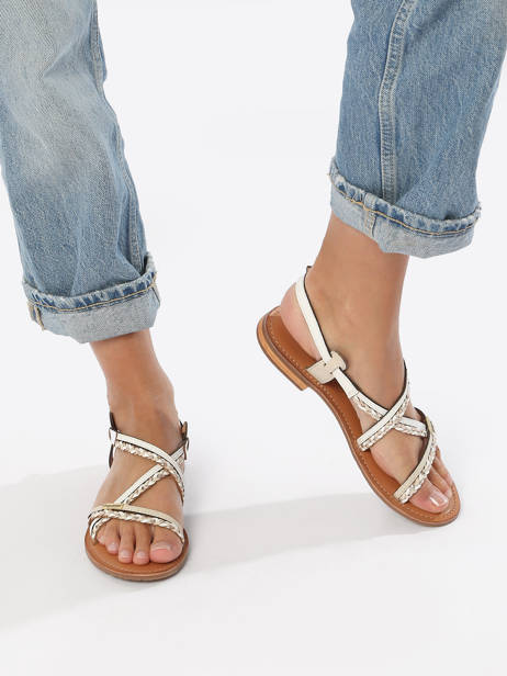 Nu-pieds En Cuir Les tropeziennes Blanc women HOMONGO vue secondaire 2