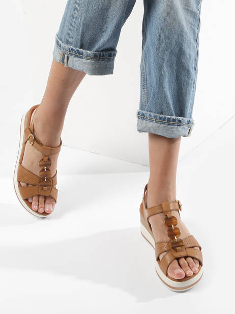 Sandales Talon CompensÃ© En Cuir Mephisto Marron women P5144703 vue secondaire 2