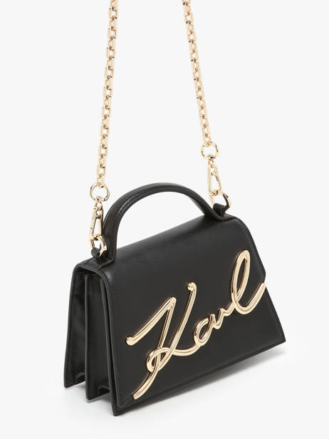 Sac BandouliÃ¨re K Signature Cuir Karl lagerfeld Noir k signature 240W3004 vue secondaire 2