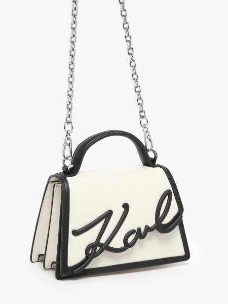 Sac BandouliÃ¨re K Signature Cuir Karl lagerfeld Blanc k signature 245W3072 vue secondaire 2
