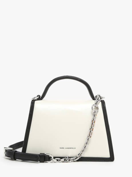 Sac BandouliÃ¨re K Signature Cuir Karl lagerfeld Blanc k signature 245W3072 vue secondaire 4