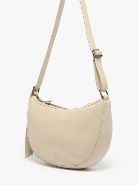 Sac BandouliÃ¨re Cow Cuir Basilic pepper Beige cow BCOW71 vue secondaire 2