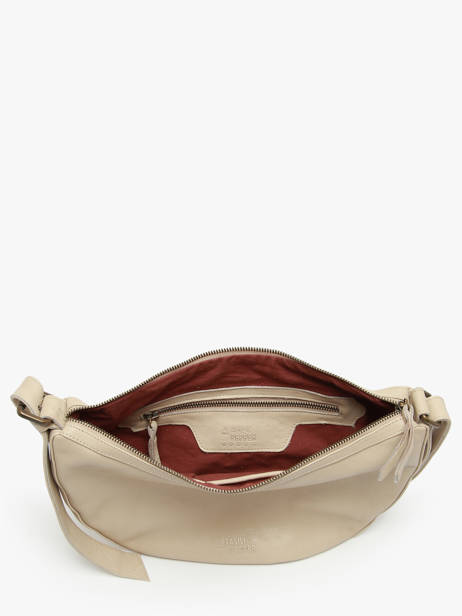 Sac BandouliÃ¨re Cow Cuir Basilic pepper Beige cow BCOW71 vue secondaire 3