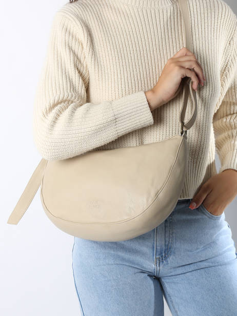 Sac BandouliÃ¨re Cow Cuir Basilic pepper Beige cow BCOW71 vue secondaire 1
