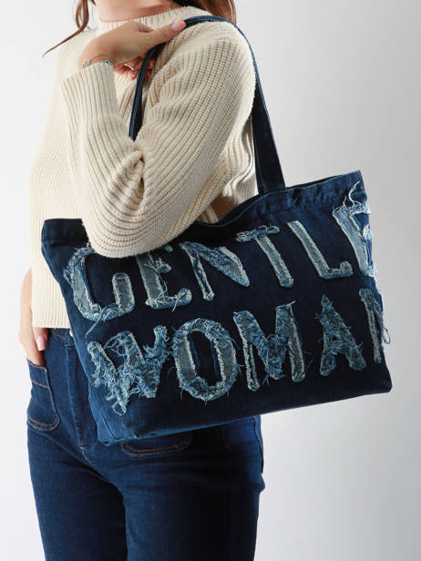 Sac PortÃ© Ã©paule Denim Coton Miniprix Bleu denim 26 vue secondaire 1