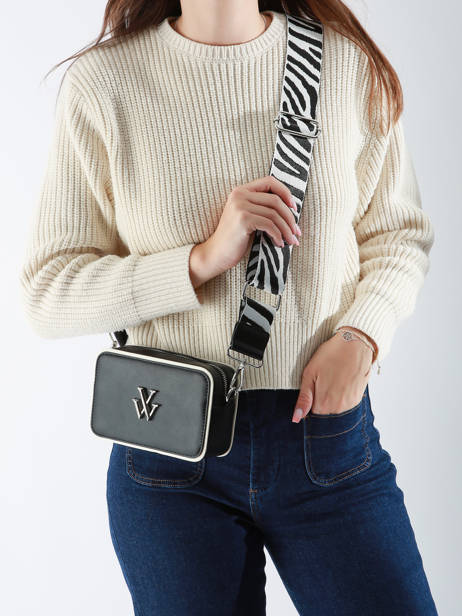 Sac BandouliÃ¨re Animal Vanessa wu Noir animal MA0110 vue secondaire 1