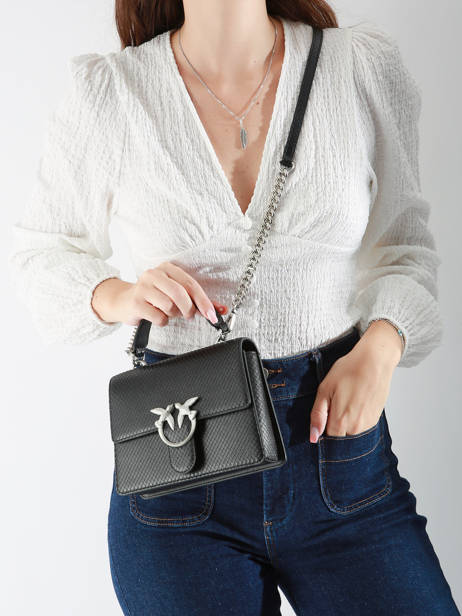 Sac Ã  Main Love Bag Icon Cuir Pinko Noir love bag icon A1VF vue secondaire 1