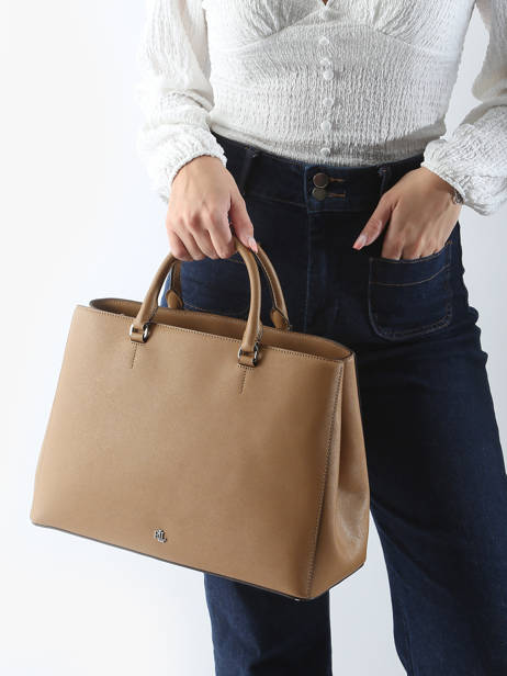 Sac PortÃ© Main Hanna 37 Cuir Lauren ralph lauren Marron hanna 31898556 vue secondaire 1