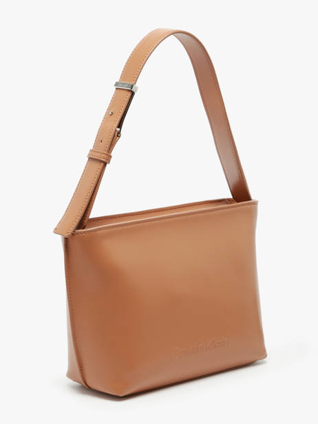Sac PortÃ© Ã©paule Embossed Logo Polyester RecyclÃ© Calvin klein jeans Marron embossed logo K612551 vue secondaire 1