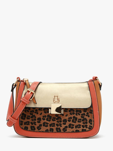 Sac Bandoulière Leopard Lulu castagnette Marron leopard TWIGGY