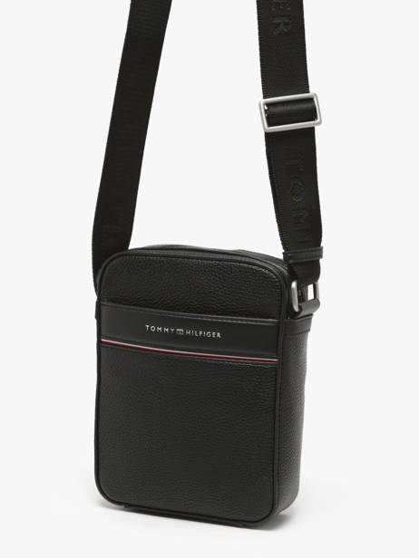 Sac BandouliÃ¨re Tommy hilfiger Noir corporate AM13303 vue secondaire 2