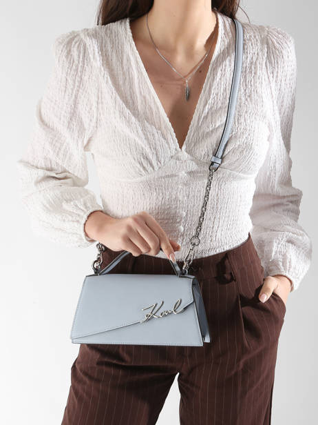 Sac Bandoulière K Signature Cuir Karl lagerfeld Bleu k signature A1W30458 vue secondaire 1