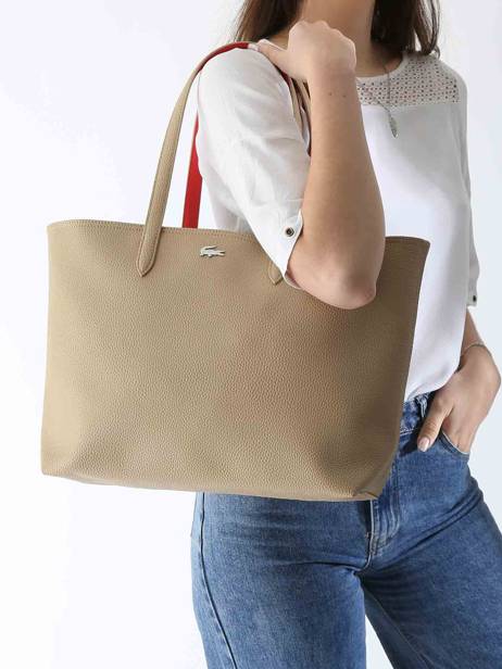 Cabas Anna Lacoste Beige anna NF4823AA vue secondaire 1