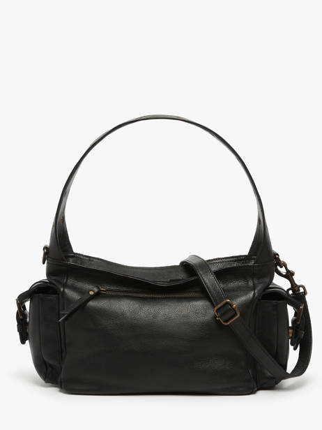 Sac PortÃ© Ã©paule Cargo Cuir Basilic pepper Noir cargo BCAR05 vue secondaire 4