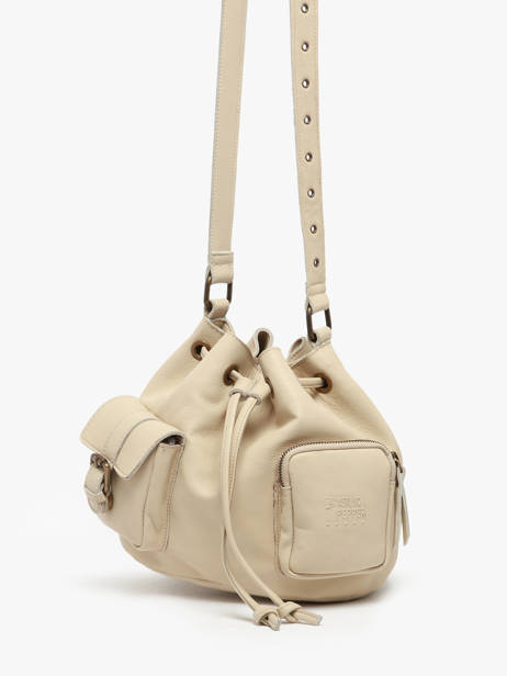 Sac Bandoulière Cargo Cuir Basilic pepper Beige cargo BCAR06 vue secondaire 2