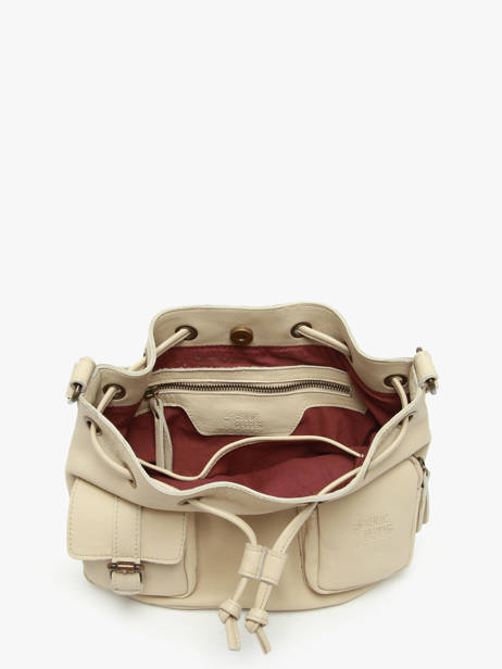 Sac Bandoulière Cargo Cuir Basilic pepper Beige cargo BCAR06 vue secondaire 3