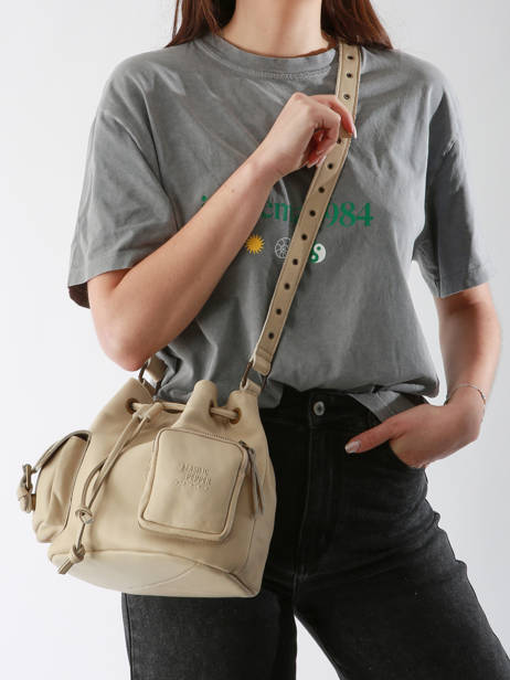 Sac Bandoulière Cargo Cuir Basilic pepper Beige cargo BCAR06 vue secondaire 1