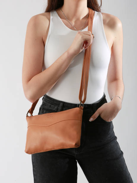 Sac Bandoulière Cow Cuir Basilic pepper Marron cow BCOW68 vue secondaire 1