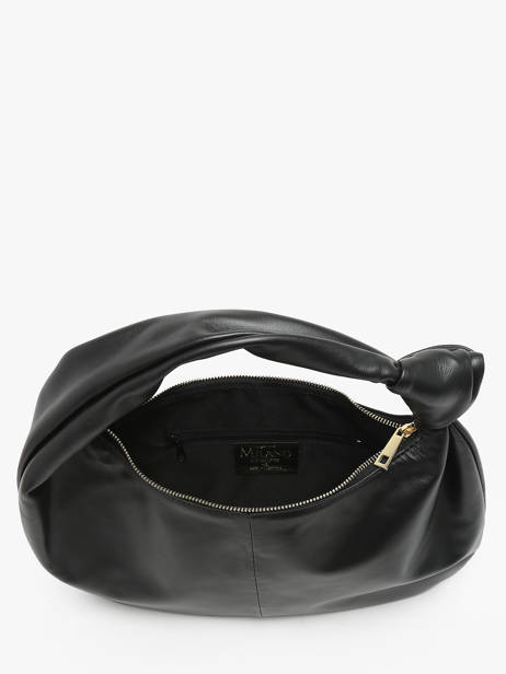 Sac PortÃ© Ã©paule Sauvage Cuir Milano Noir sauvage SA24114 vue secondaire 3