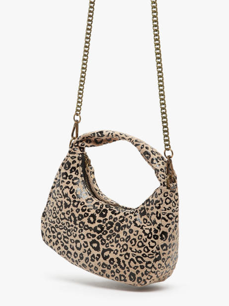 Sac Bandoulière Velvet Leopardo Cuir Milano Beige velvet leopardo VL24113 vue secondaire 2