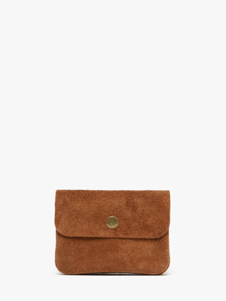 Porte-monnaie Cuir Milano Marron velvet VE23091