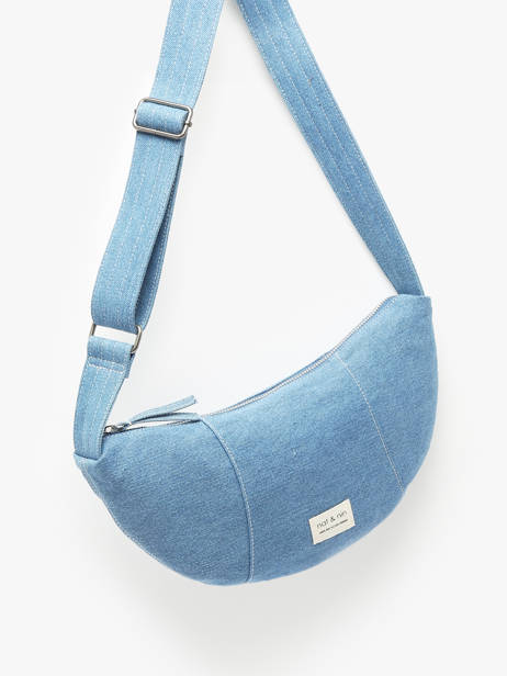 Sac BandouliÃ¨re Denim Coton Nat et nin Bleu denim DE vue secondaire 2