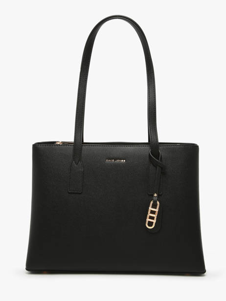 Sac PortÃ© Ã©paule Saffiano David jones Noir saffiano CM7468