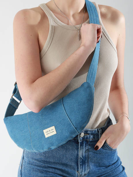 Sac BandouliÃ¨re Denim Coton Nat et nin Bleu denim DE vue secondaire 1