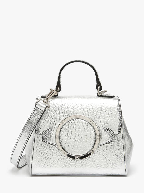 Sac BandouliÃ¨re Ginkgo Cuir Nathan baume Argent ginkgo 4R