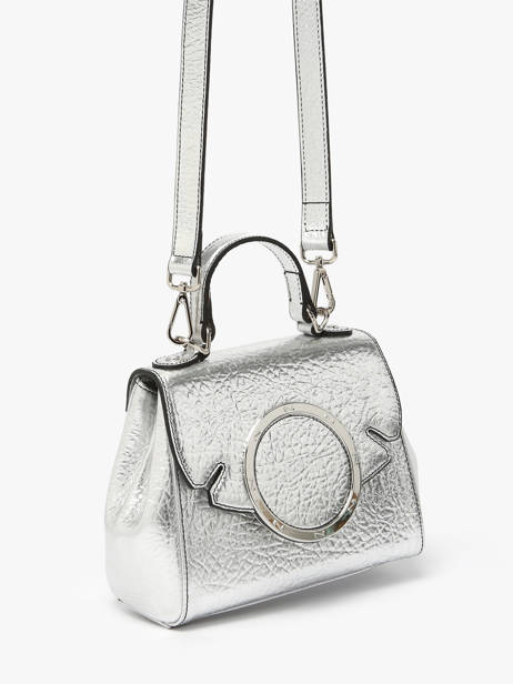 Sac BandouliÃ¨re Ginkgo Cuir Nathan baume Argent ginkgo 4R vue secondaire 2