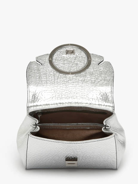Sac BandouliÃ¨re Ginkgo Cuir Nathan baume Argent ginkgo 4R vue secondaire 3