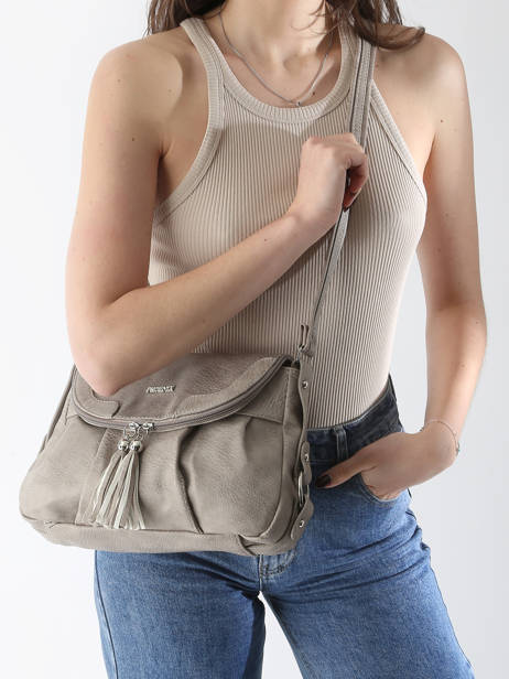 Sac BandouliÃ¨re Basic Miniprix Beige basic P116 vue secondaire 1