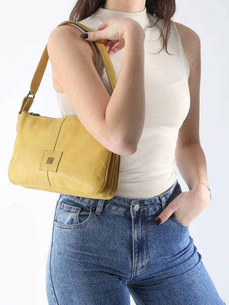 Sac Bandoulière Heritage Cuir Biba Jaune heritage BT18 vue secondaire 1