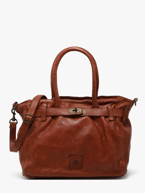 Sac PortÃ© Ã©paule Heritage Cuir Biba Marron heritage BT26