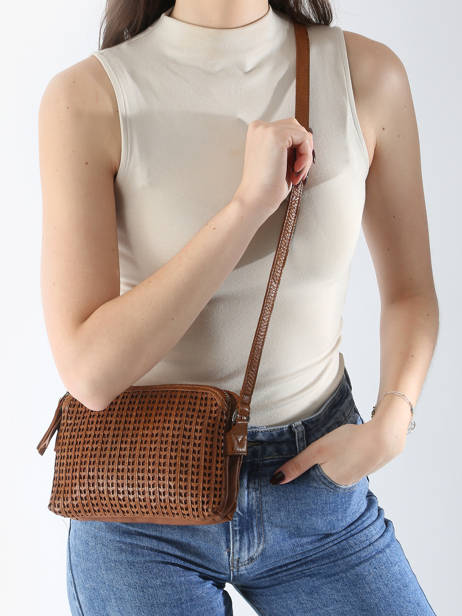 Sac BandouliÃ¨re Heritage Cuir Biba Marron heritage MOA3L vue secondaire 1
