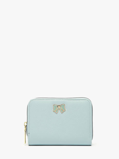 Porte-monnaie Button Miniprix Bleu safiano 78SM2666