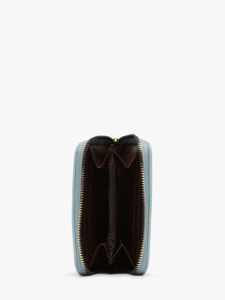 Porte-monnaie Button Miniprix Bleu safiano 78SM2666 vue secondaire 1