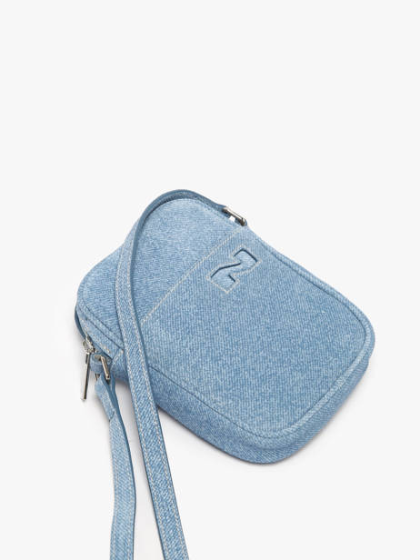 Sac BandouliÃ¨re Denim Cuir Nathan baume Bleu denim D vue secondaire 2