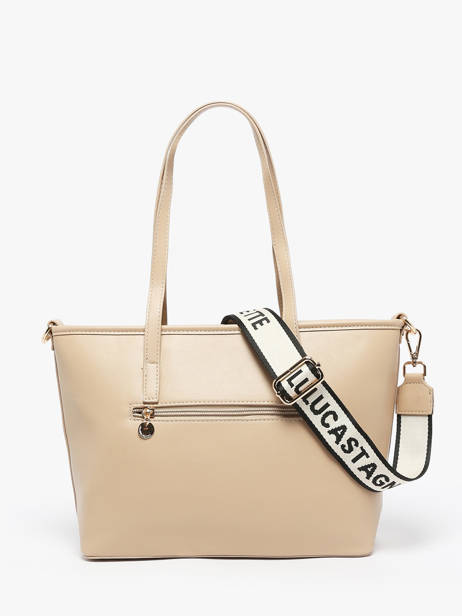 Sac PortÃ© Ã©paule Logo Lulu castagnette Rose logo YZEURE vue secondaire 4